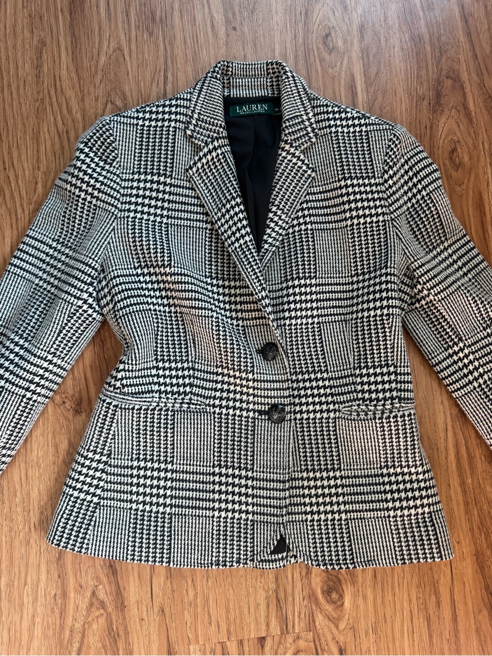 Ralph Lauren Black and White Plaid Blazer